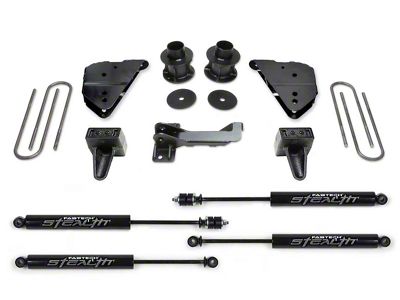 Fabtech 4-Inch Budget Suspension Lift Kit with Stealth Shocks (23-24 4WD F-250 Super Duty w/o Onboard Scale System, Excluding Tremor)
