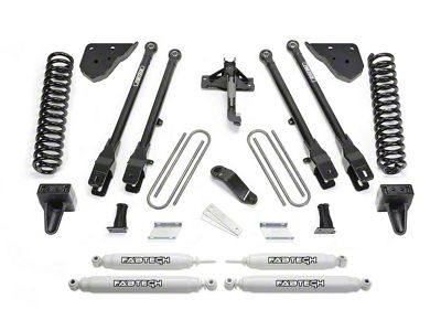 Fabtech 6-Inch 4-Link Suspension Lift Kit with Performance Shocks (23-24 4WD 6.7L Powerstroke F-250 Super Duty w/o Onboard Scale System)
