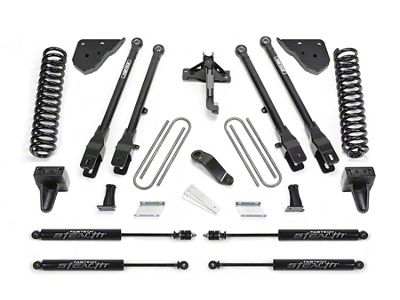 Fabtech 6-Inch 4-Link Suspension Lift Kit with Stealth Shocks (23-24 4WD 6.7L Powerstroke F-250 Super Duty w/o Onboard Scale System)