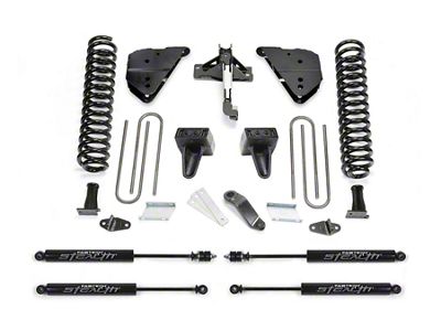 Fabtech 6-Inch Basic Suspension Lift Kit with Stealth Shocks (23-24 4WD 6.7L Powerstroke F-250 Super Duty w/o Onboard Scale System)