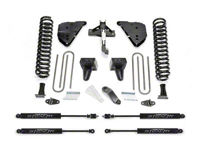 Fabtech 6-Inch Basic Suspension Lift Kit with Stealth Shocks (23-25 4WD 6.7L Powerstroke F-250 Super Duty w/o Onboard Scale System)