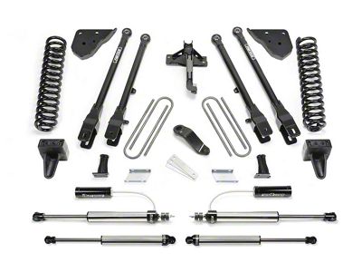 Fabtech 4-Inch 4-Link Suspension Lift Kit with Front Dirt Logic 2.25 Reservoir Shocks and Rear Dirt Logic Shocks (23-25 4WD 6.7L Powerstroke F-350 Super Duty SRW w/o Onboard Scale System)