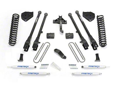 Fabtech 4-Inch 4-Link Lift Kit with Performance Shocks (17-22 4WD 6.7L Powerstroke F-350 Super Duty)