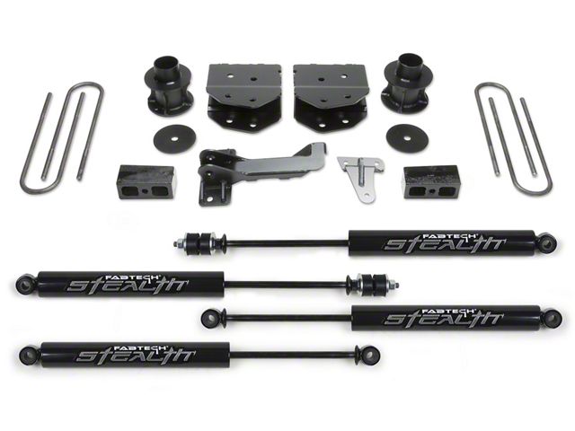 Fabtech 4-Inch Budget Lift Kit with Stealth Shocks (11-16 4WD F-350 Super Duty)