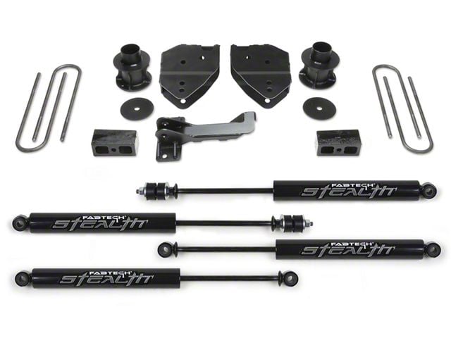 Fabtech 4-Inch Budget Lift Kit with Stealth Shocks (17-22 4WD F-350 Super Duty)