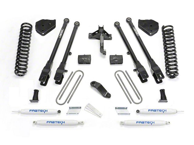 Fabtech 6-Inch 4-Link Suspension Lift Kit with Performance Shocks (17-22 4WD 6.7L Powerstroke F-350 Super Duty)