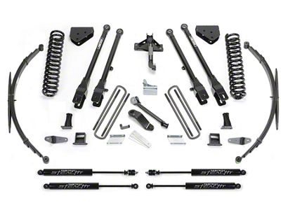Fabtech 8-Inch 4-Link Suspension Lift Kit with Stealth Shocks and Rear Leaf Springs (11-16 4WD F-350 Super Duty)