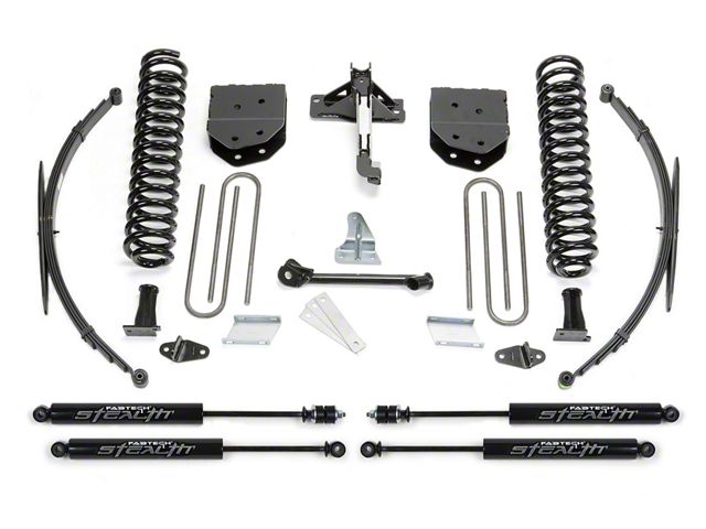 Fabtech 8-Inch Basic Suspension Lift Kit with Stealth Shocks and Rear Leaf Springs (11-16 4WD F-350 Super Duty)