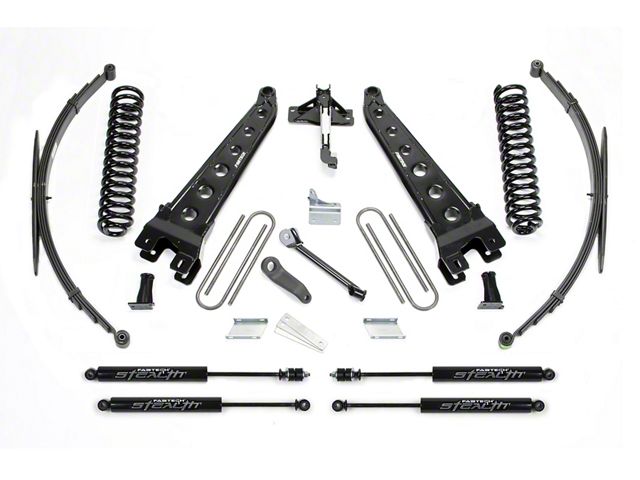Fabtech 8-Inch Radius Arm Suspension Lift Kit with Stealth Shocks and Rear Leaf Springs (11-16 4WD F-350 Super Duty)