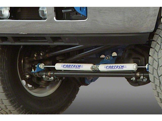 Fabtech Dual Performance Steering Stabilizer for 6 to 8-Inch Lift; Opposing Style (11-24 4WD F-350 Super Duty)