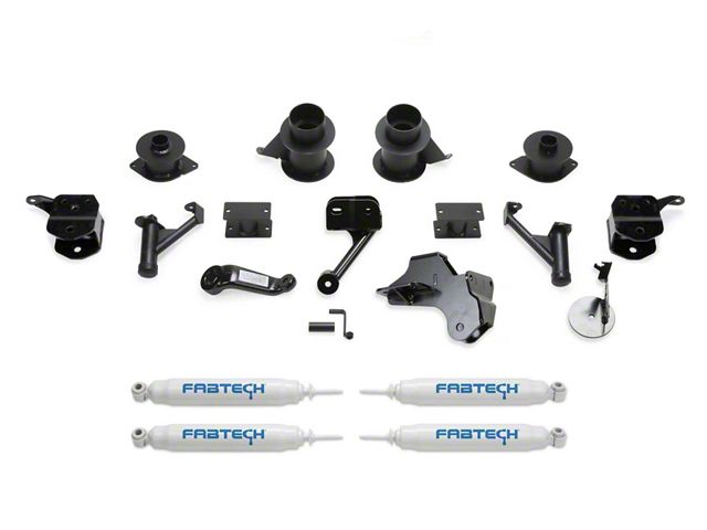 Fabtech 5-Inch Basic Suspension Lift Kit with Coil Spacers and Performance Shocks (19-24 4WD 6.7L RAM 2500 Crew Cab, Mega Cab, Excluding Power Wagon)