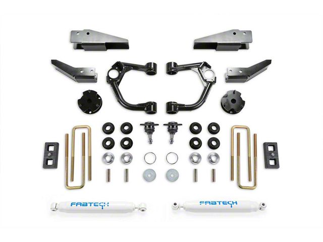 Fabtech 3.50-Inch Ball Joint Upper Control Arm Lift Kit with Performance Shocks and Intrusion Beam Kit (19-24 4WD Ranger SuperCrew, Excluding Raptor)