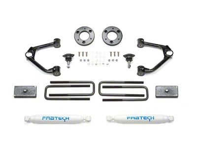 Fabtech 1.50-Inch Ball Joint Upper Control Arm Lift Kit with Performance Shocks (19-25 Sierra 1500 AT4, Excluding Diesel)