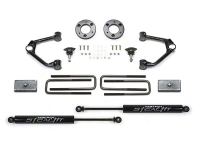 Fabtech 1.50-Inch Ball Joint Upper Control Arm Lift Kit with Stealth Shocks (19-25 Sierra 1500 AT4, Excluding Diesel)