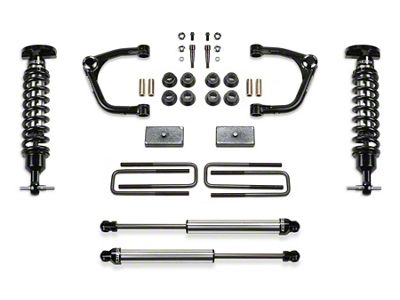 Fabtech 3-Inch Uniball Joint Upper Control Arm Lift Kit with Dirt Logic Coil-Overs and Dirt Logic Shocks (22-24 2.7L Sierra 1500 Double Cab, Crew Cab, Excluding AT4 & Denali)