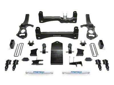 Fabtech 4-Inch Basic Suspension Lift Kit with Performance Shocks (19-24 Sierra 1500 AT4, Excluding Diesel)