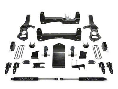 Fabtech 4-Inch Basic Suspension Lift Kit with Stealth Shocks (19-25 Sierra 1500 AT4, Excluding Diesel)