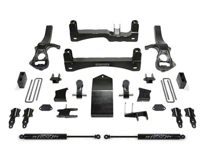 Fabtech 4-Inch Basic Suspension Lift Kit with Stealth Shocks (19-24 Sierra 1500 AT4, Excluding Diesel)