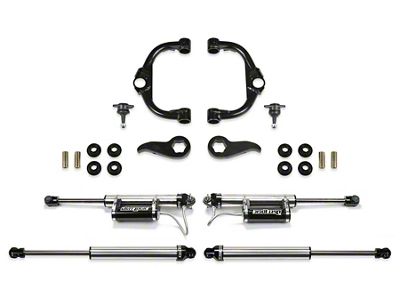 Fabtech 3.50-Inch Ball Joint Upper Control Arm Suspension Lift Kit with Front Dirt Logic 2.25 Reservoir Shocks and Rear Dirt Logic 2.25 Shocks (20-24 4WD Sierra 2500 HD Double Cab, Crew Cab)