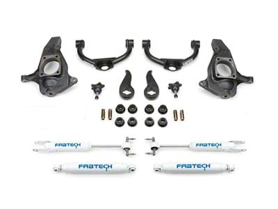 Fabtech 3.50-Inch Ball Joint Upper Control Arm Lift Kit with Performance Shocks (11-19 Sierra 2500 HD Extended/Double Cab, Crew Cab)