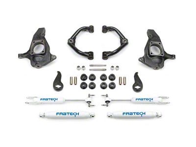 Fabtech 3.50-Inch Uniball Upper Control Arm Suspension Lift Kit with Performance Shocks (11-19 Sierra 2500 HD Double Cab, Crew Cab)