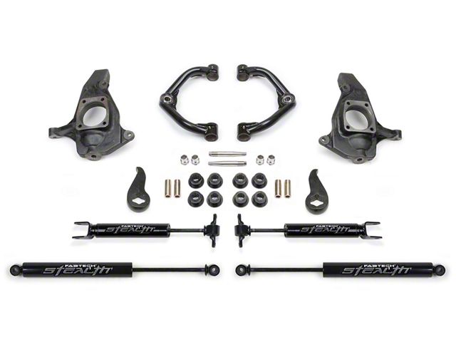 Fabtech 3.50-Inch Uniball Upper Control Arm Suspension Lift Kit with Stealth Shocks (11-19 Sierra 2500 HD Double Cab, Crew Cab)