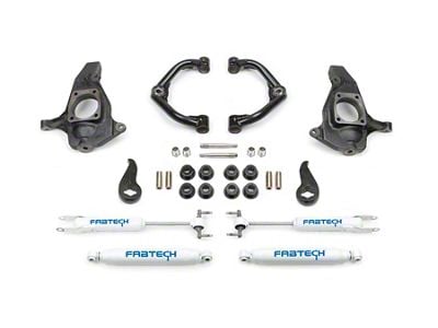 Fabtech 3.50-Inch Uniball Upper Control Arm Lift Kit with Performance Shocks (11-19 Sierra 2500 HD Extended/Double Cab, Crew Cab)