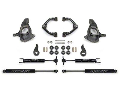 Fabtech 3.50-Inch Uniball Upper Control Arm Lift Kit with Stealth Shocks (11-19 Sierra 2500 HD Extended/Double Cab, Crew Cab)