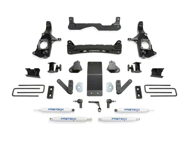 Fabtech 4-Inch Basic Suspension Lift Kit with Performance Shocks (11-19 Sierra 2500 HD Extended/Double Cab, Crew Cab)