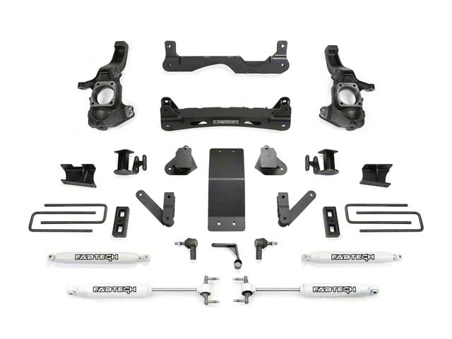 Fabtech 4-Inch Suspension Lift Kit with Performance Shocks (20-24 4WD Sierra 2500 HD Double Cab, Crew Cab)