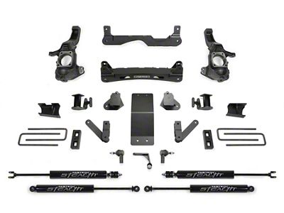 Fabtech 4-Inch Suspension Lift Kit with Stealth Shocks (20-25 4WD Sierra 2500 HD Double Cab, Crew Cab)