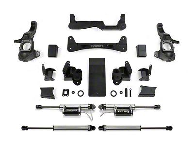 Fabtech 6-Inch Raised Torsion Suspension Lift Kit with Front Dirt Logic 2.25 Reservoir Shocks and Rear Dirt Logic 2.25 Shocks (20-25 4WD 6.6L Duramax Sierra 2500 HD Double Cab, Crew Cab)