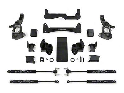 Fabtech 6-Inch Raised Torsion Suspension Lift Kit with Stealth Shocks (20-24 4WD 6.6L Duramax Sierra 2500 HD Double Cab, Crew Cab)