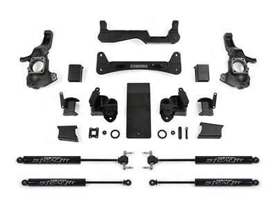 Fabtech 6-Inch Raised Torsion Suspension Lift Kit with Stealth Shocks (20-25 4WD 6.6L Duramax Sierra 2500 HD Double Cab, Crew Cab)