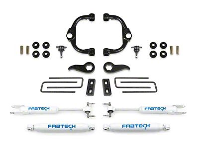 Fabtech 3.50-Inch Ball Joint Upper Control Arm Suspension Lift Kit with Performance Shocks (20-25 4WD Sierra 3500 HD Double Cab, Crew Cab)
