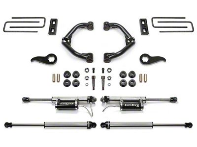 Fabtech 3.50-Inch Uniball Upper Control Arm Suspension Lift Kit with Dirt Logic 2.25 Reservoir Shocks (20-25 4WD Sierra 3500 HD Double Cab, Crew Cab)