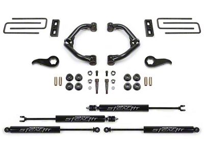Fabtech 3.50-Inch Uniball Upper Control Arm Suspension Lift Kit with Stealth Shocks (20-24 4WD Sierra 3500 HD Double Cab, Crew Cab)