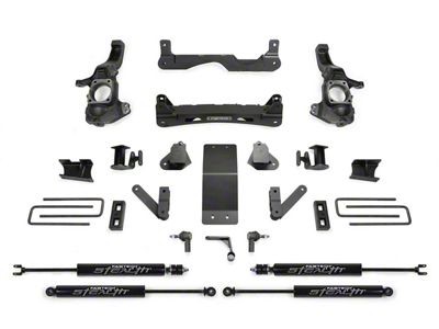 Fabtech 4-Inch Suspension Lift Kit with Stealth Shocks (20-24 4WD Sierra 3500 HD Double Cab, Crew Cab)