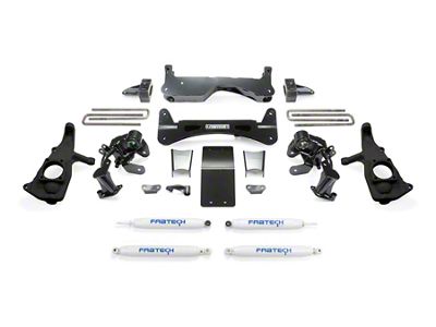 Fabtech 6-Inch Raised Torsion Suspension Lift Kit with Performance Shocks (11-19 Sierra 3500 HD Extended/Double Cab, Crew Cab)