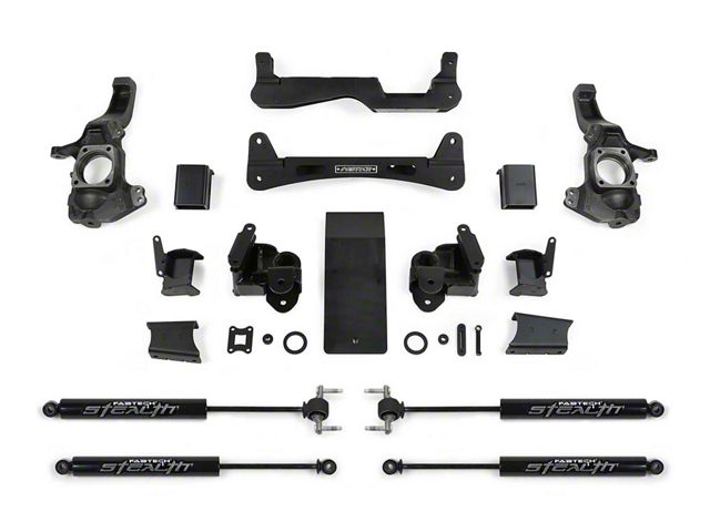 Fabtech 6-Inch Raised Torsion Suspension Lift Kit with Stealth Shocks (20-24 4WD 6.6L Duramax Sierra 3500 HD Double Cab, Crew Cab)