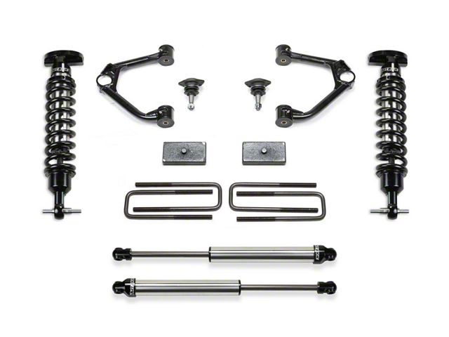 Fabtech 1.50-Inch Ball Joint Upper Control Arm Lift Kit with Dirt Logic 2.5 Coil-Overs and Dirt Logic 2.25 Shocks (19-24 Silverado 1500 Trail Boss, Excluding Diesel)