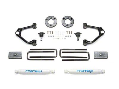 Fabtech 1.50-Inch Ball Joint Upper Control Arm Lift Kit with Performance Shocks (19-25 Silverado 1500 Trail Boss, Excluding Diesel)