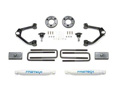 Fabtech 1.50-Inch Ball Joint Upper Control Arm Lift Kit with Performance Shocks (19-24 Silverado 1500 Trail Boss, Excluding Diesel)