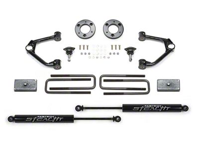 Fabtech 1.50-Inch Ball Joint Upper Control Arm Lift Kit with Stealth Shocks (19-24 Silverado 1500 Trail Boss, Excluding Diesel)