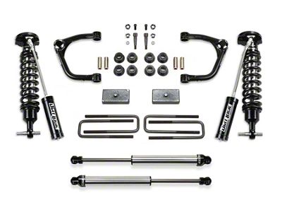 Fabtech 3-Inch Uniball Joint Upper Control Arm Lift Kit with Dirt Logic Reservoir Coil-Overs and Dirt Logic Shocks (22-25 2.7L Silverado 1500 Double Cab, Crew Cab, Excluding Trail Boss)