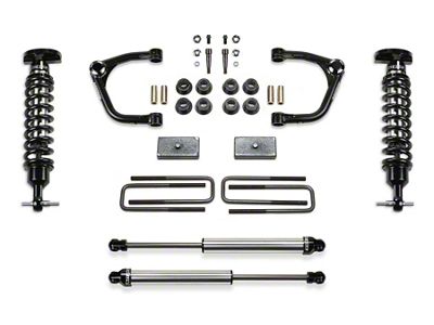 Fabtech 3-Inch Uniball Upper Control Arm Lift Kit with Dirt Logic 2.5 Coil-Overs and Dirt Logic 2.25 Shocks (19-24 Silverado 1500 Double Cab, Crew Cab, Excluding Diesel & Trail Boss)