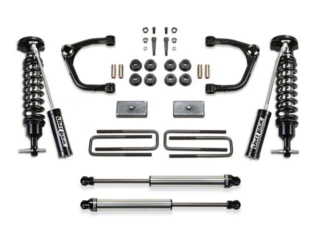 Fabtech 3-Inch Uniball Upper Control Arm Lift Kit with Dirt Logic 2.5 Reservoir Coil-Overs and Dirt Logic 2.25 Shocks (19-24 Silverado 1500 Double Cab, Crew Cab, Excluding Diesel & Trail Boss)