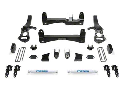 Fabtech 6-Inch Basic Suspension Lift Kit with Performance Shocks (19-25 2WD Silverado 1500 Crew Cab w/ 5.80-Foot Short Box, Excluding Trail Boss)