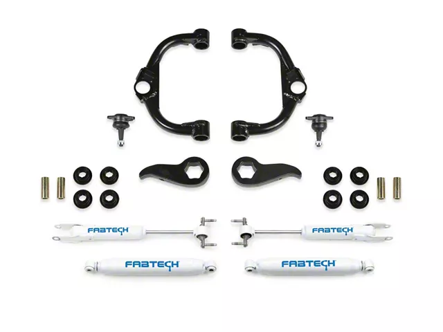 Fabtech 3.50-Inch Ball Joint Upper Control Arm Suspension Lift Kit with Performance Shocks (20-24 4WD Silverado 2500 HD Double Cab, Crew Cab)