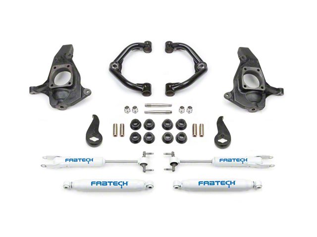 Fabtech 3.50-Inch Uniball Upper Control Arm Lift Kit with Performance Shocks (11-19 Silverado 2500 HD Extended/Double Cab, Crew Cab)